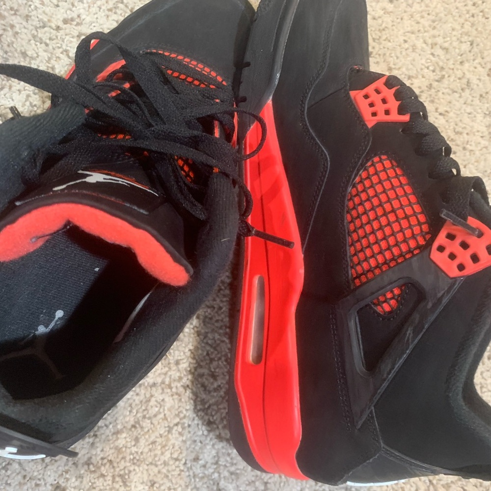 Jordan Men's Black and Red Mesh Sneakers - Picture 3 of 5